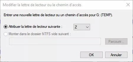 modifier la lettre de lecteur