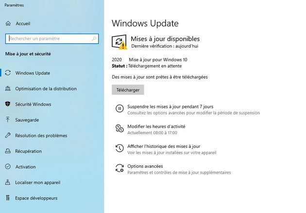 mise à jour windows
